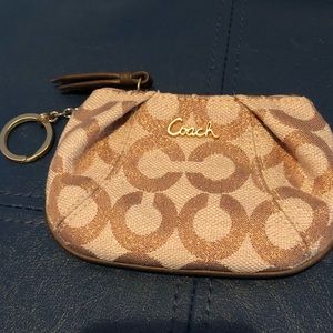 NWOT Authentic Coach Metallic Coin Purse